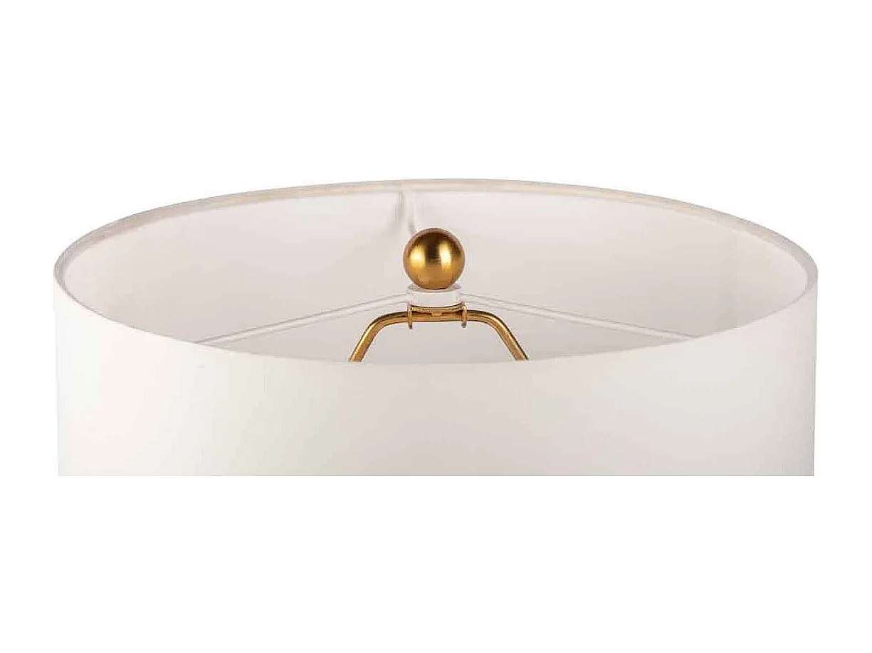 Lampadaire Rond Design "Ceres" 127cm Blanc & Or