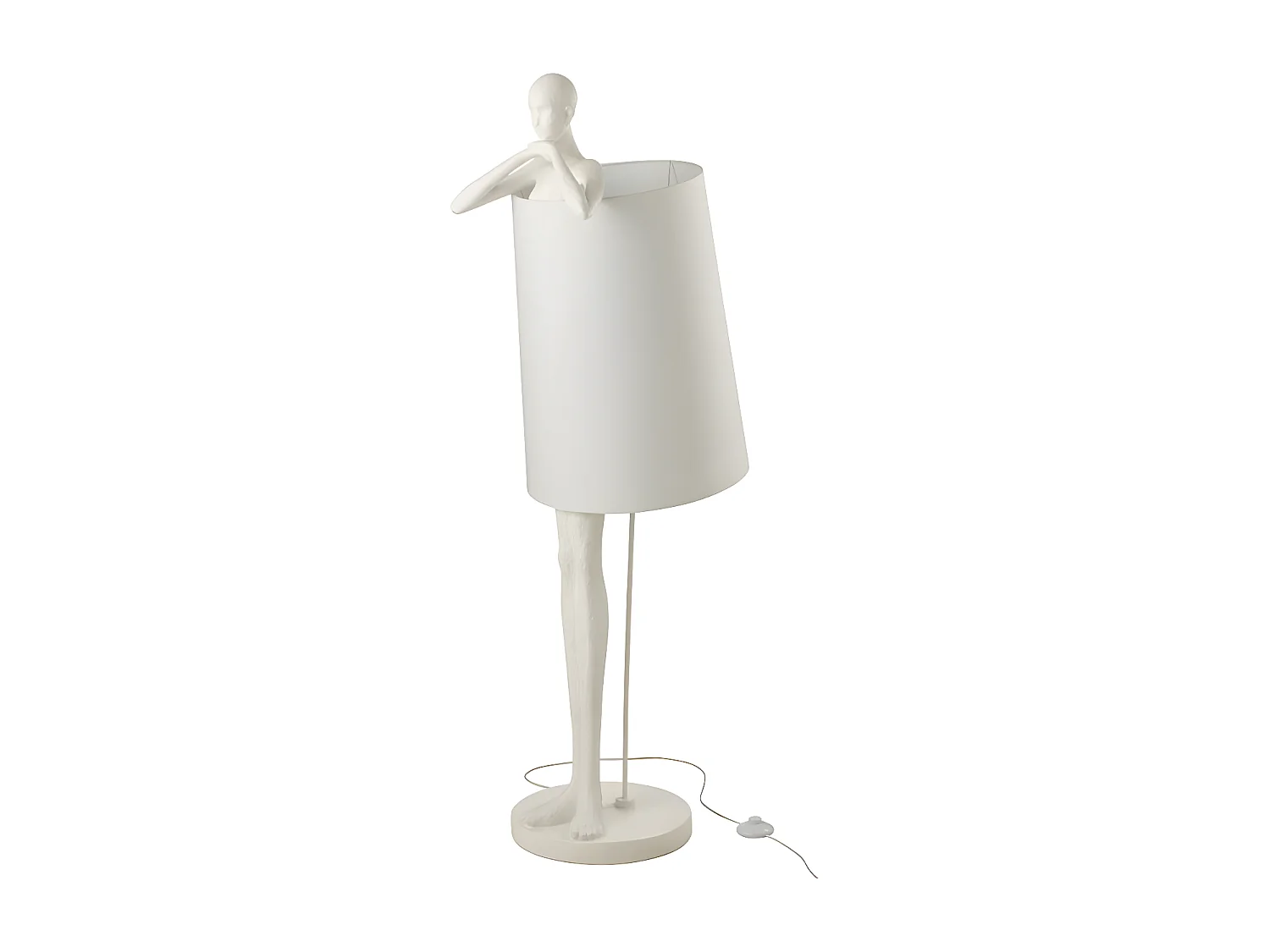 Lampadaire Design Homme "Kurtis" 139cm Blanc