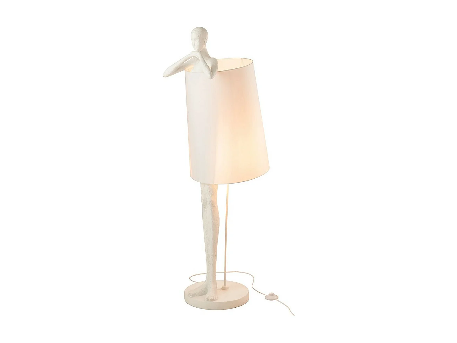 Lampadaire Design Homme "Kurtis" 139cm Blanc