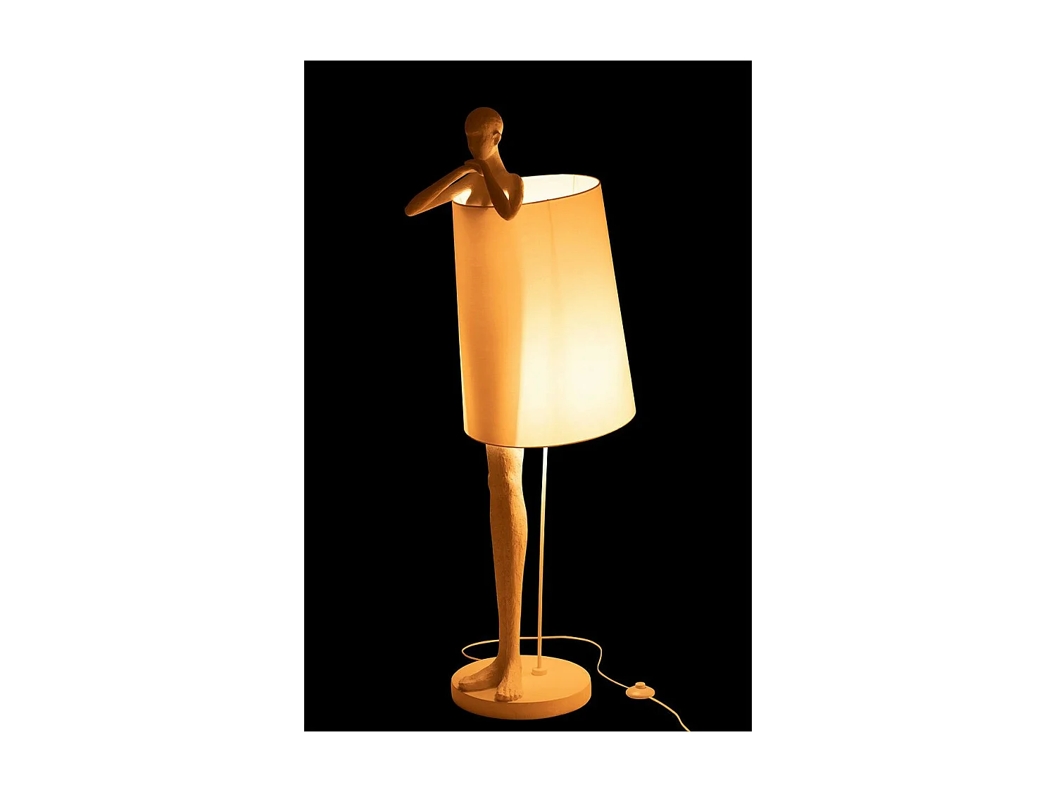 Lampadaire Design Homme "Kurtis" 139cm Blanc