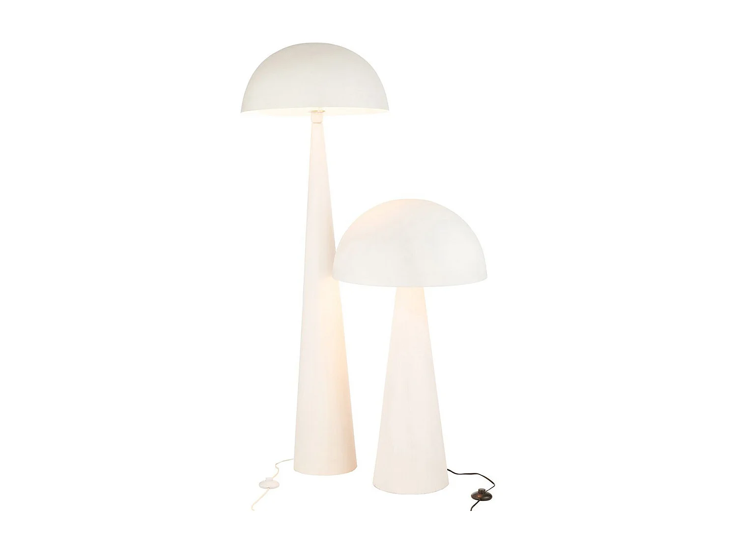 Lampadaire en Métal "Champignon" 148cm Blanc