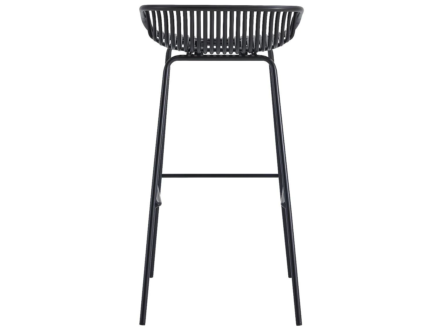 Lot de 4 tabourets hauts en polypropylène coloris noir -  L. 44 x P. 47 x H. 88  cm