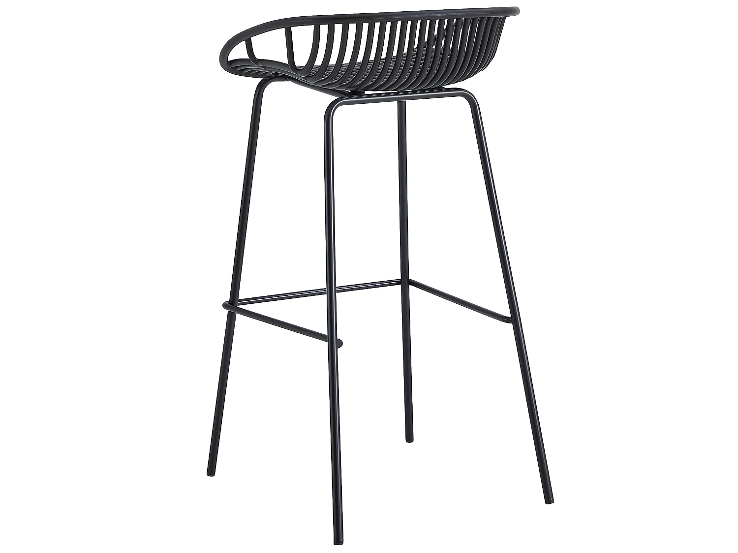 Lot de 4 tabourets hauts en polypropylène coloris noir -  L. 44 x P. 47 x H. 88  cm