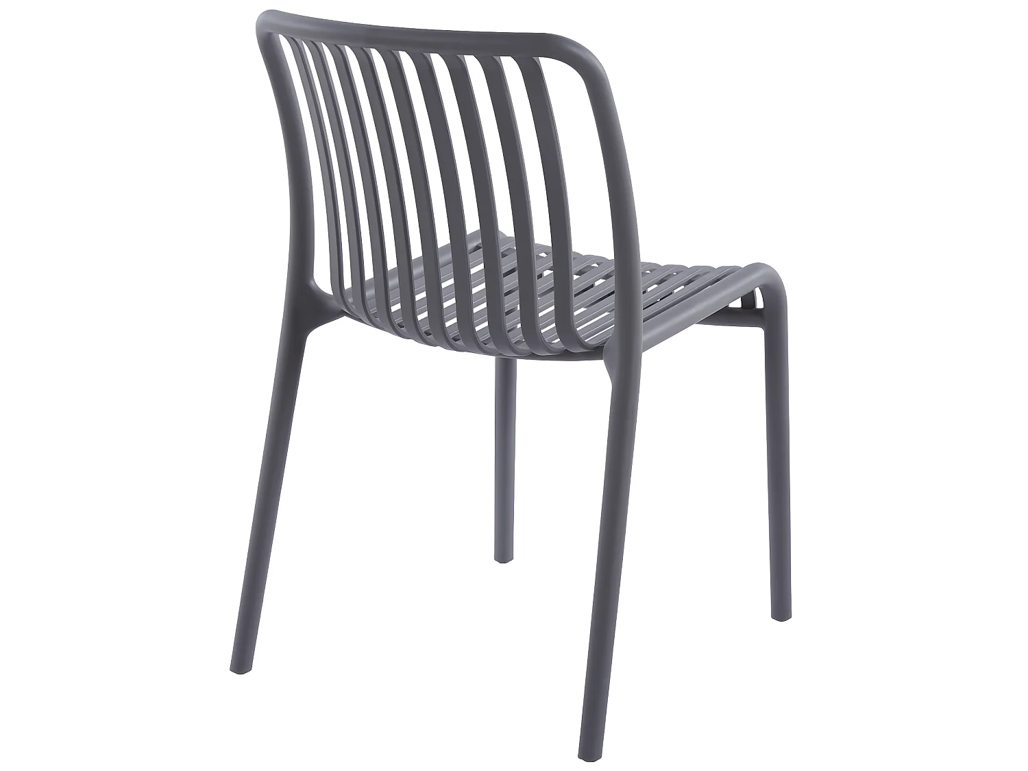Lot de 4 chaises en polypropylène coloris gris - L. 46 x P. 58  x H. 80  cm