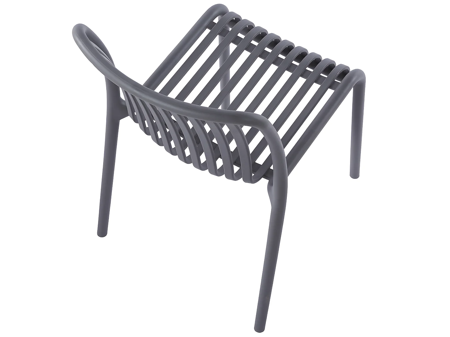 Lot de 4 chaises en polypropylène coloris gris - L. 46 x P. 58  x H. 80  cm