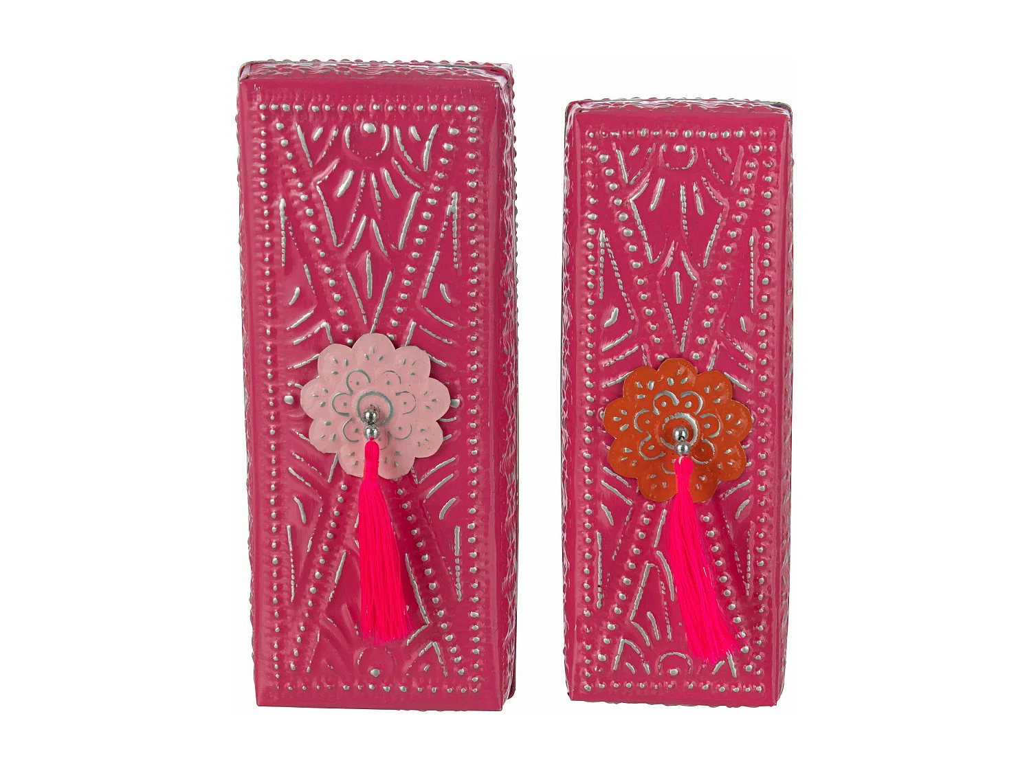 Lot de 2 Boîtes en Métal "Gigognes" 28cm Rose