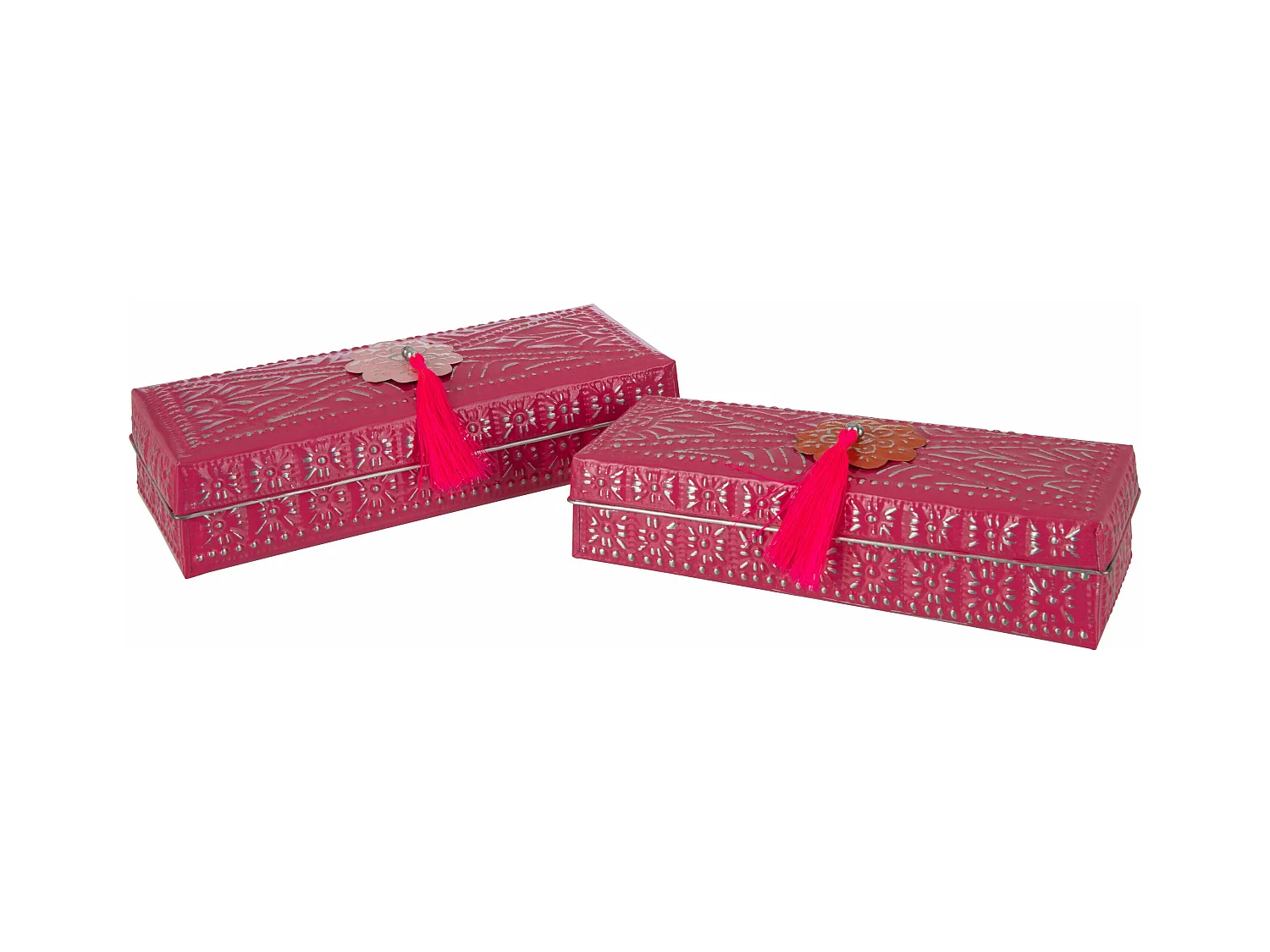 Lot de 2 Boîtes en Métal "Gigognes" 28cm Rose