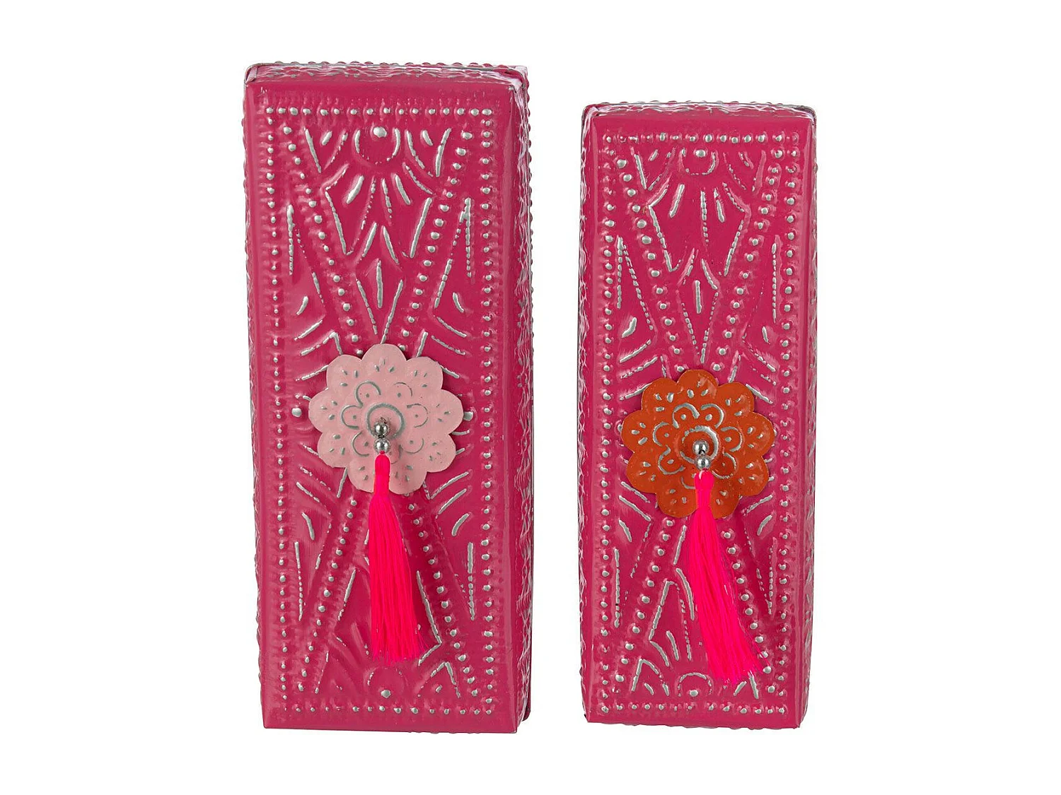 Lot de 2 Boîtes en Métal "Gigognes" 28cm Rose