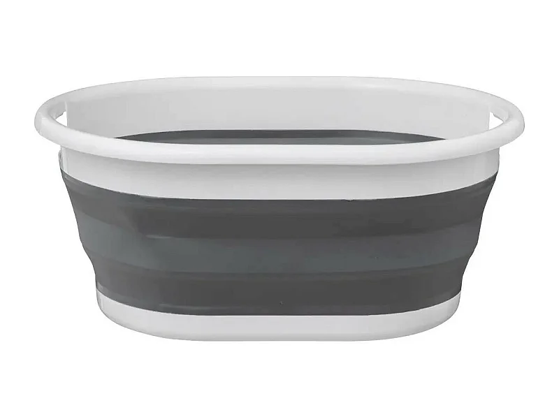 Corbeille à Linge "Rétractable" 21L Blanc & Gris