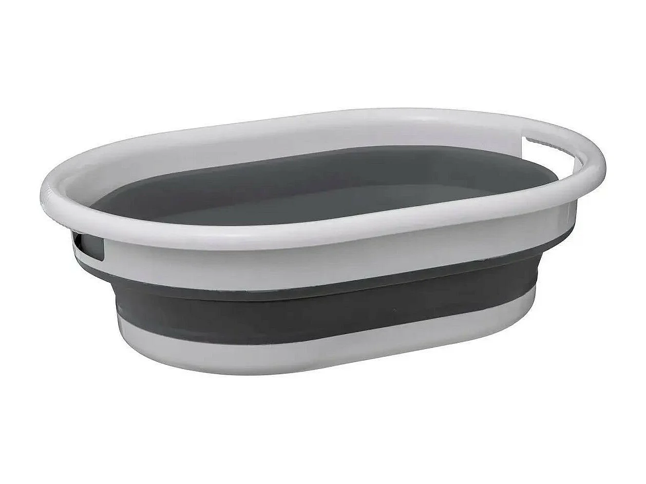 Corbeille à Linge "Rétractable" 21L Blanc & Gris