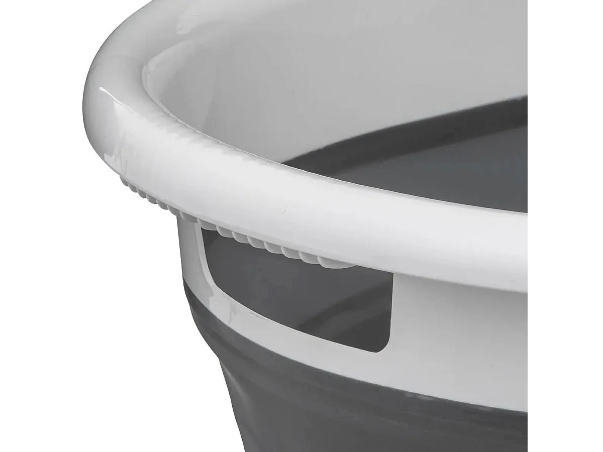 Corbeille à Linge "Rétractable" 21L Blanc & Gris