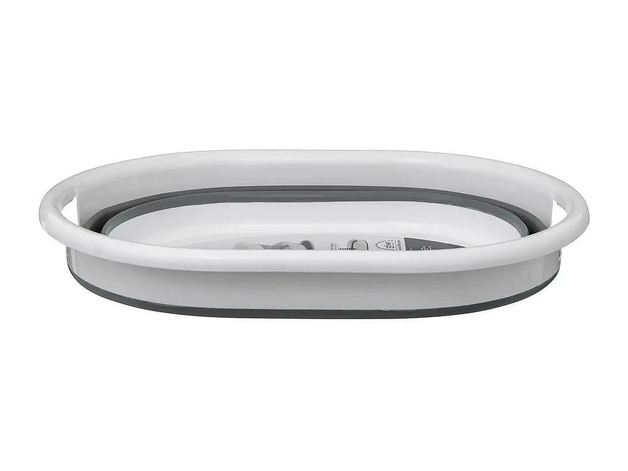 Corbeille à Linge "Rétractable" 21L Blanc & Gris