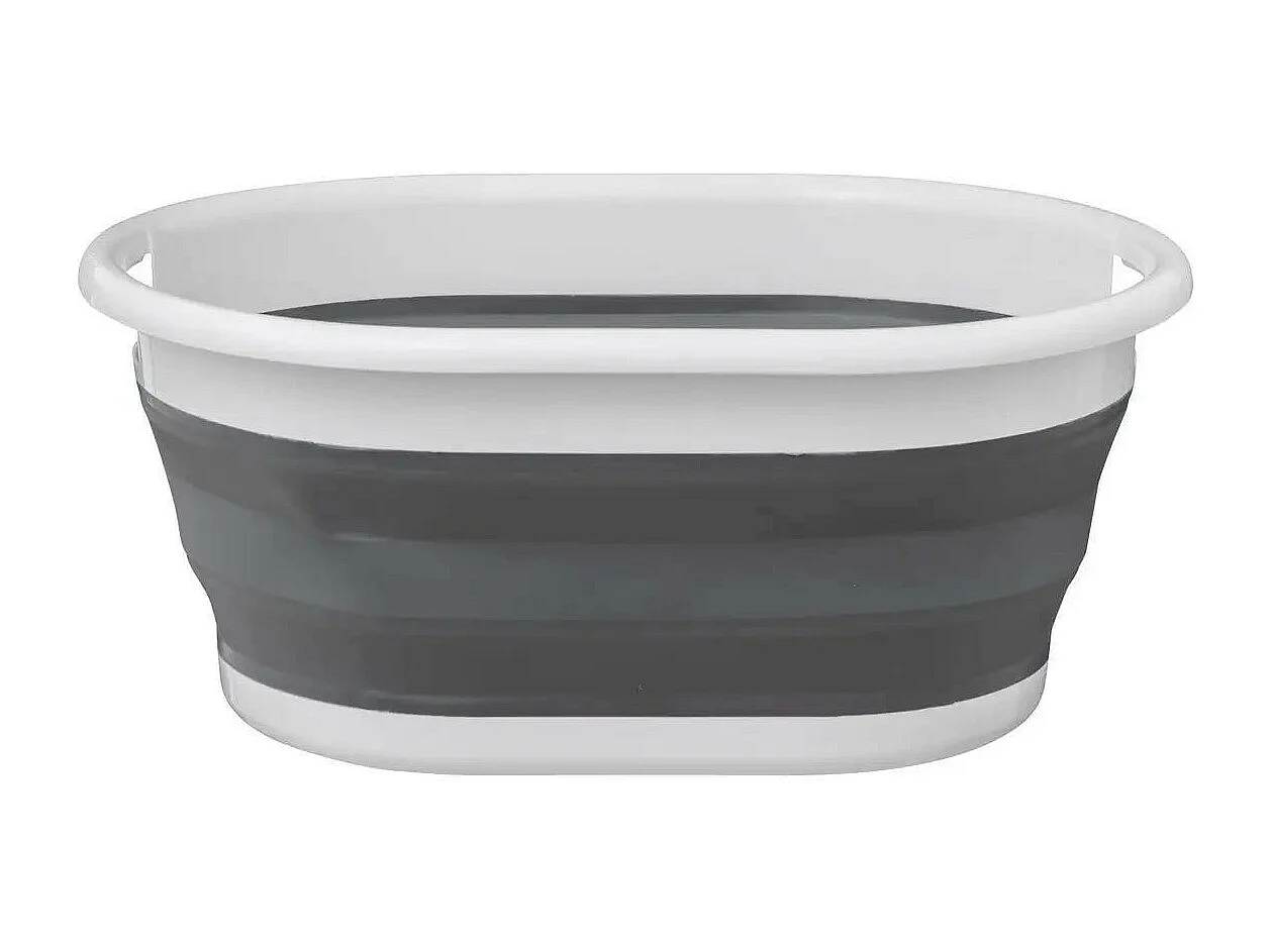 Corbeille à Linge "Rétractable" 21L Blanc & Gris