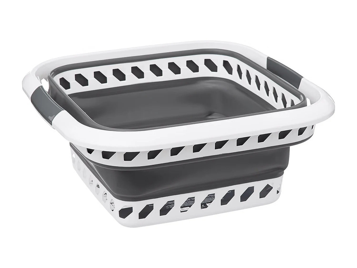 Corbeille à Linge "Rétractable" 40L Blanc & Gris