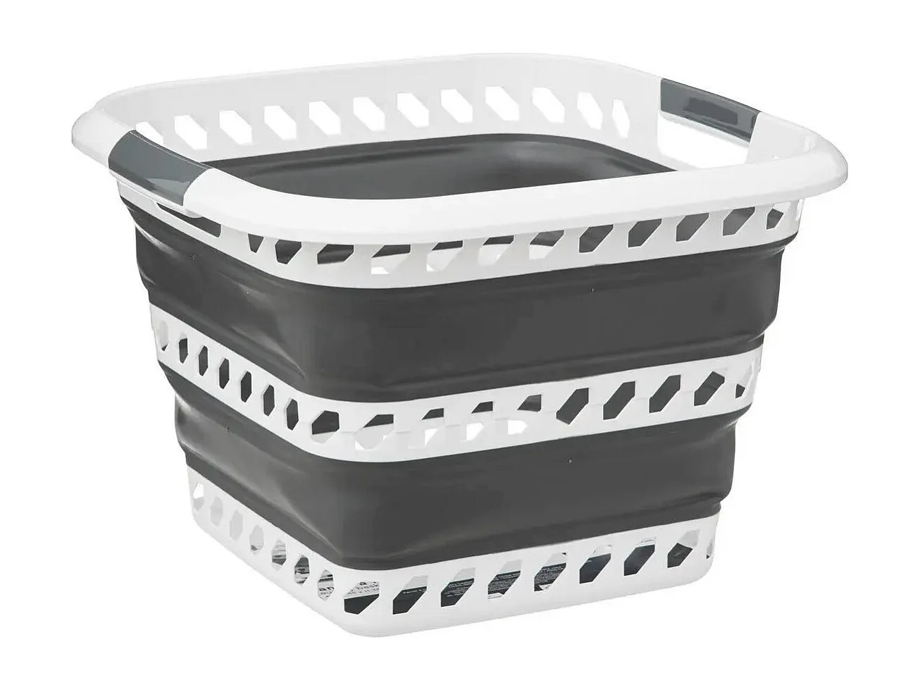 Corbeille à Linge "Rétractable" 40L Blanc & Gris