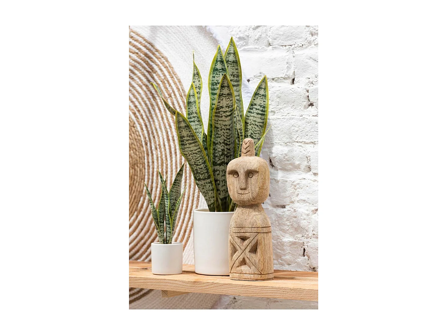 Plante Artificielle en Pot "Sansevieria" 60cm Vert