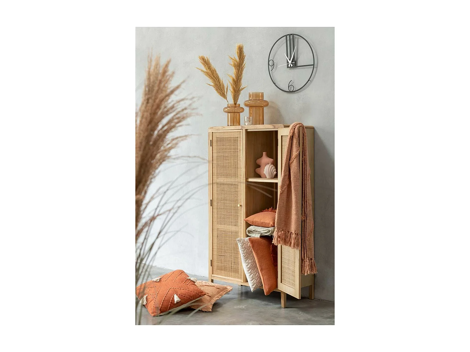 Vase Boule Design en Verre "Rita" 19cm Orange