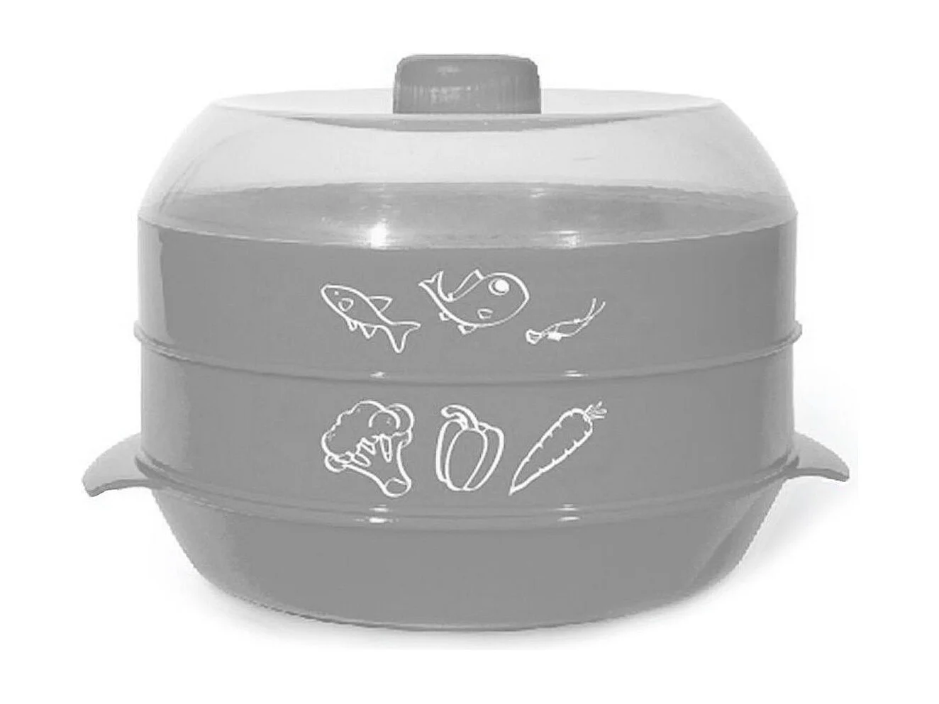 Cuit-Vapeur Micro-Ondes "2 Étages" 21cm Gris