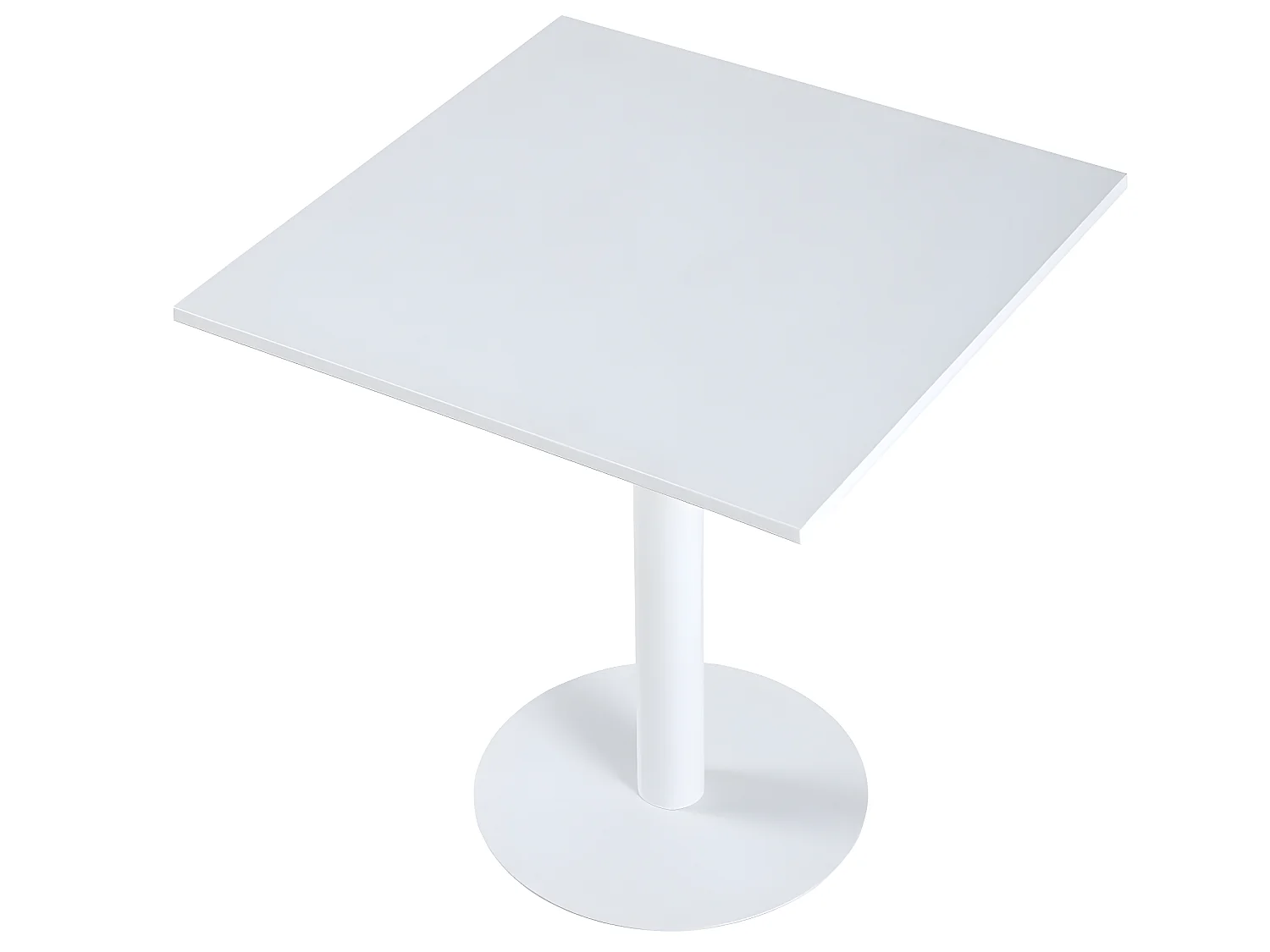 Table carrée en métal coloris blanc - Longueur 70 x profondeur 70 x hauteur 73 cm