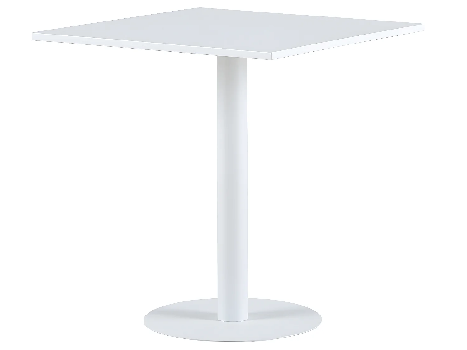 Table carrée en métal coloris blanc - Longueur 70 x profondeur 70 x hauteur 73 cm