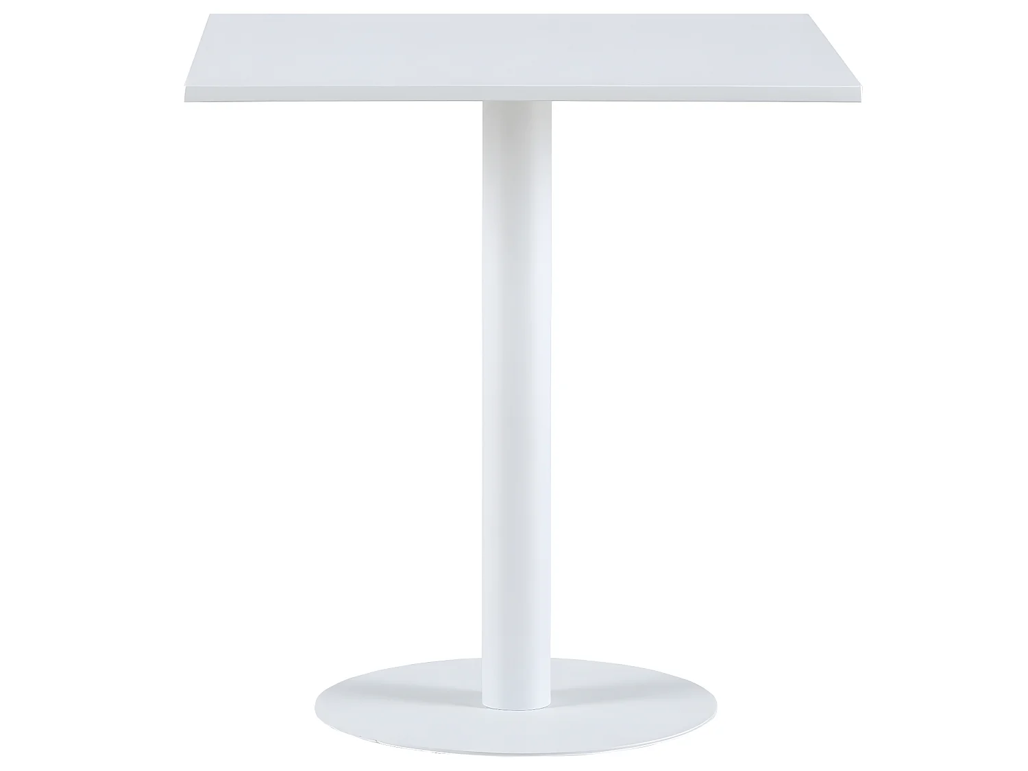 Table carrée en métal coloris blanc - Longueur 70 x profondeur 70 x hauteur 73 cm