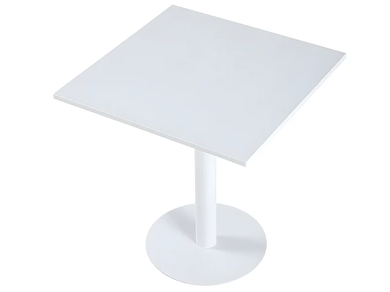 Table carrée en métal coloris blanc - Longueur 70 x profondeur 70 x hauteur 73 cm