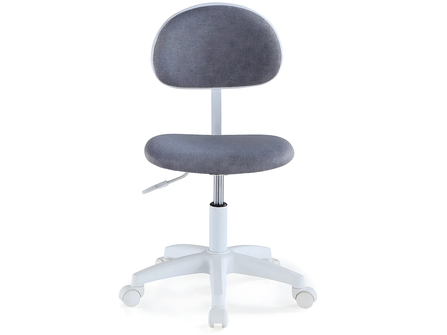 Chaise de bureau pivotante coloris blanc, Gris - L. 40  x P. 50  x H. 80 - 92 cm