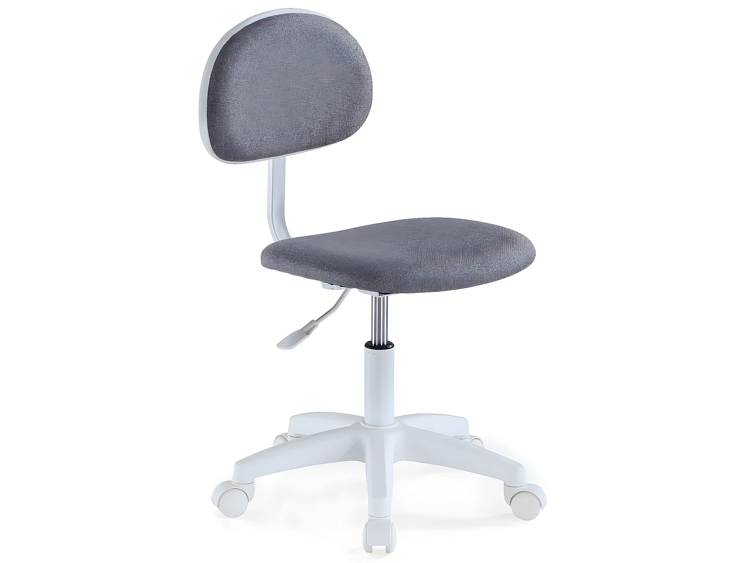 Chaise de bureau pivotante coloris blanc, Gris - L. 40  x P. 50  x H. 80 - 92 cm