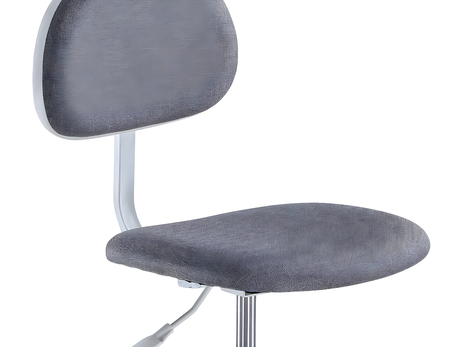 Chaise de bureau pivotante coloris blanc, Gris - L. 40  x P. 50  x H. 80 - 92 cm