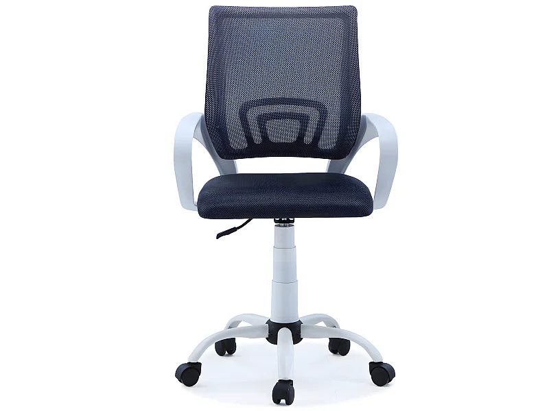 Chaise pivotante en tissu coloris gris foncé, pieds coloris blanc