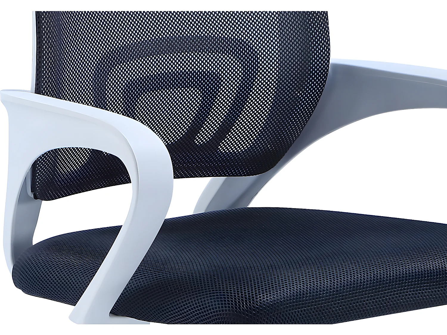 Chaise pivotante en tissu coloris gris foncé, pieds coloris blanc