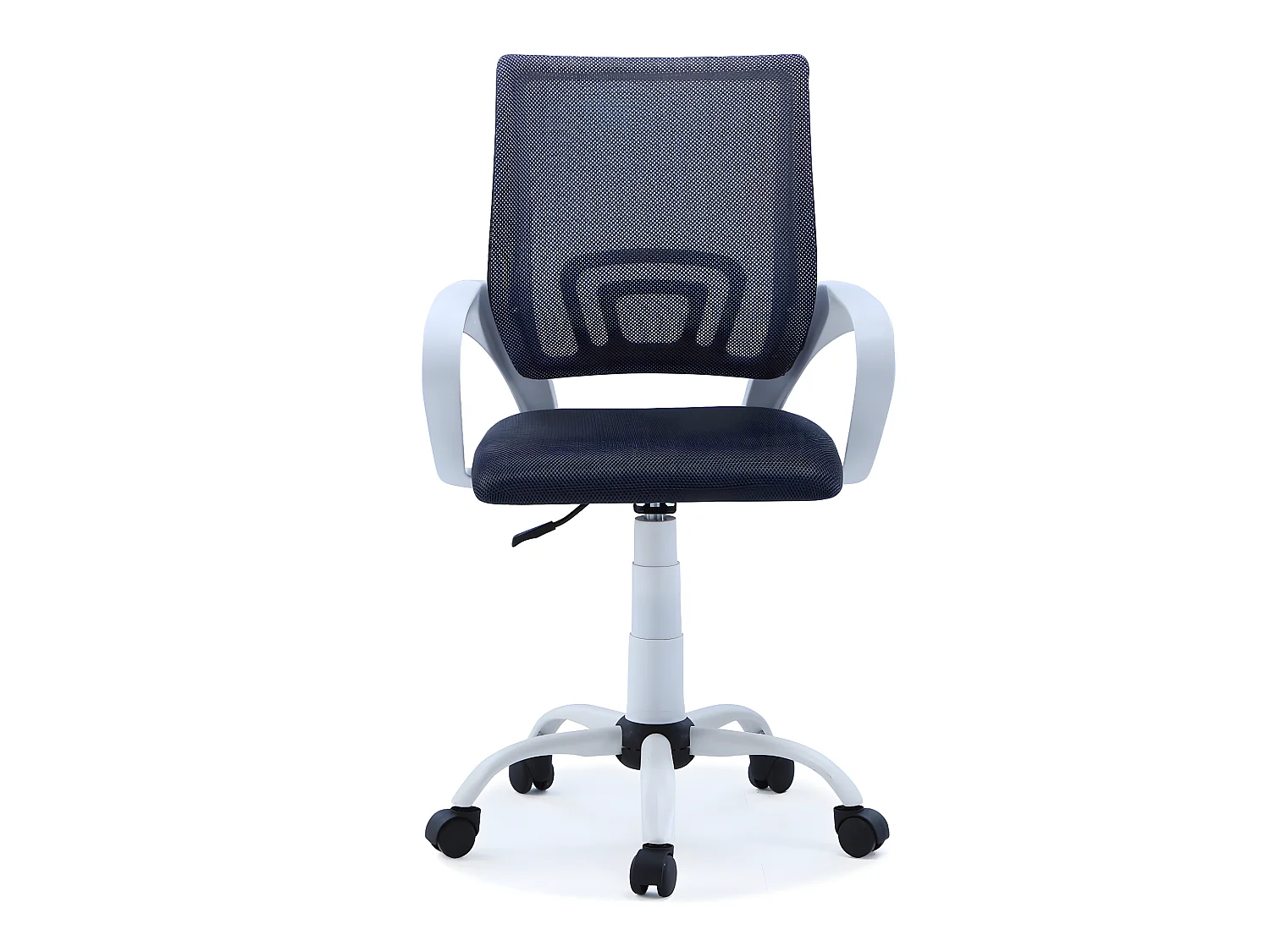 Chaise pivotante en tissu coloris gris foncé, pieds coloris blanc