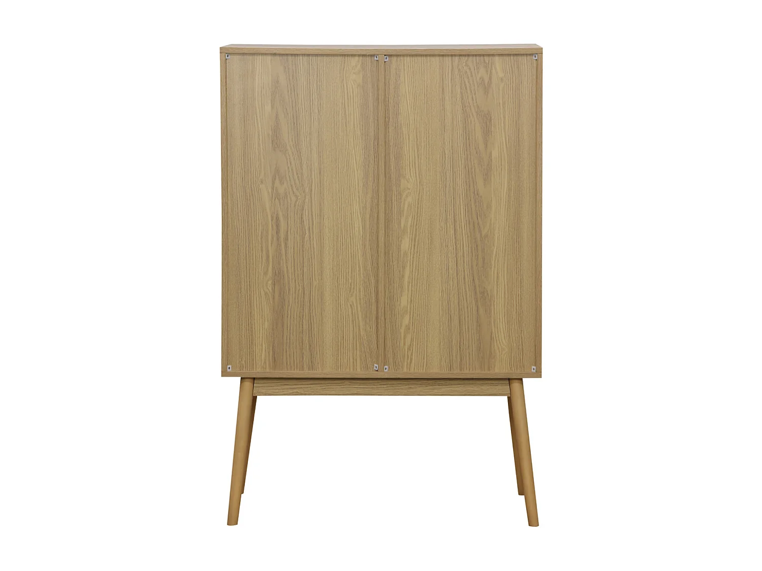 Buffet haut avec range bouteille avec 1 porte coulissante coloris naturel,  pieds en bois