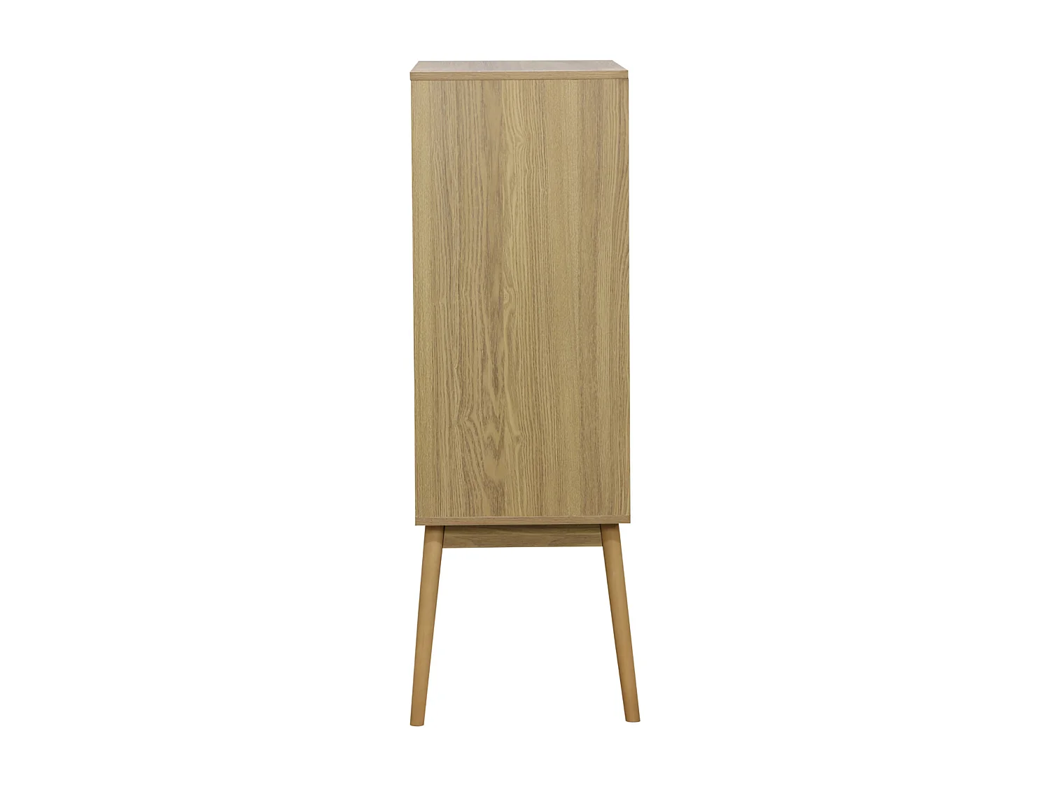 Buffet haut avec range bouteille avec 1 porte coulissante coloris naturel,  pieds en bois