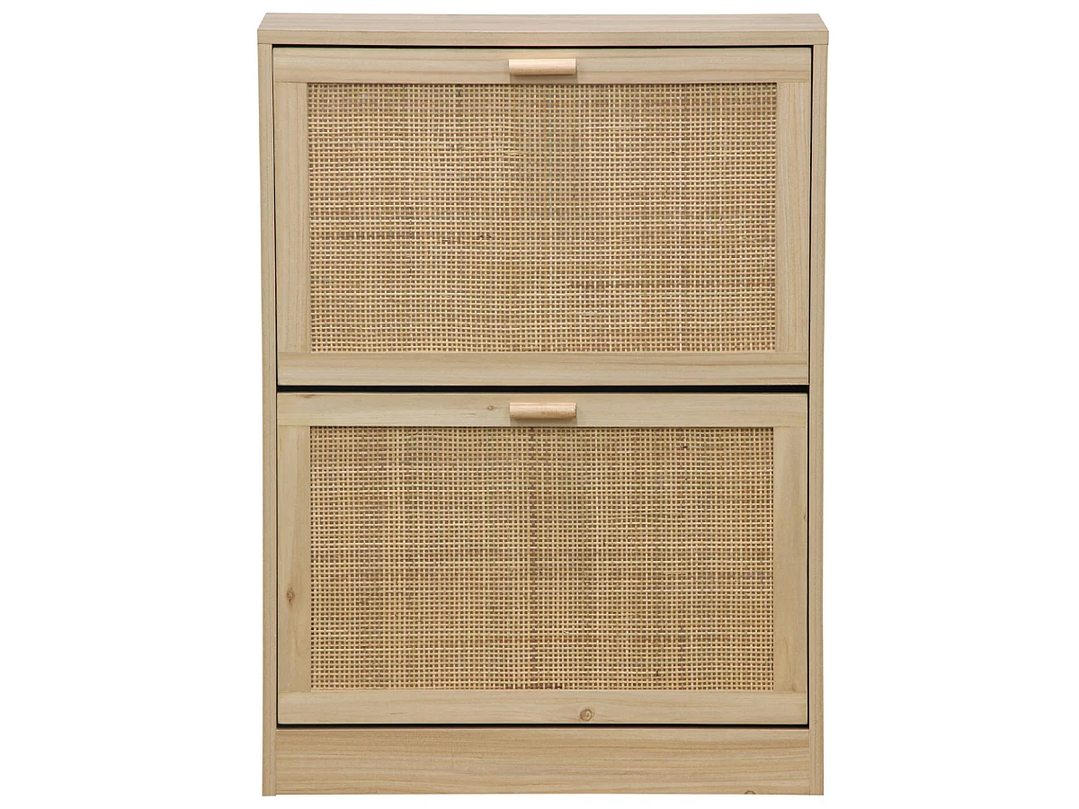 Etagère à chaussures en décor pin coloris naturel avec 2 portes