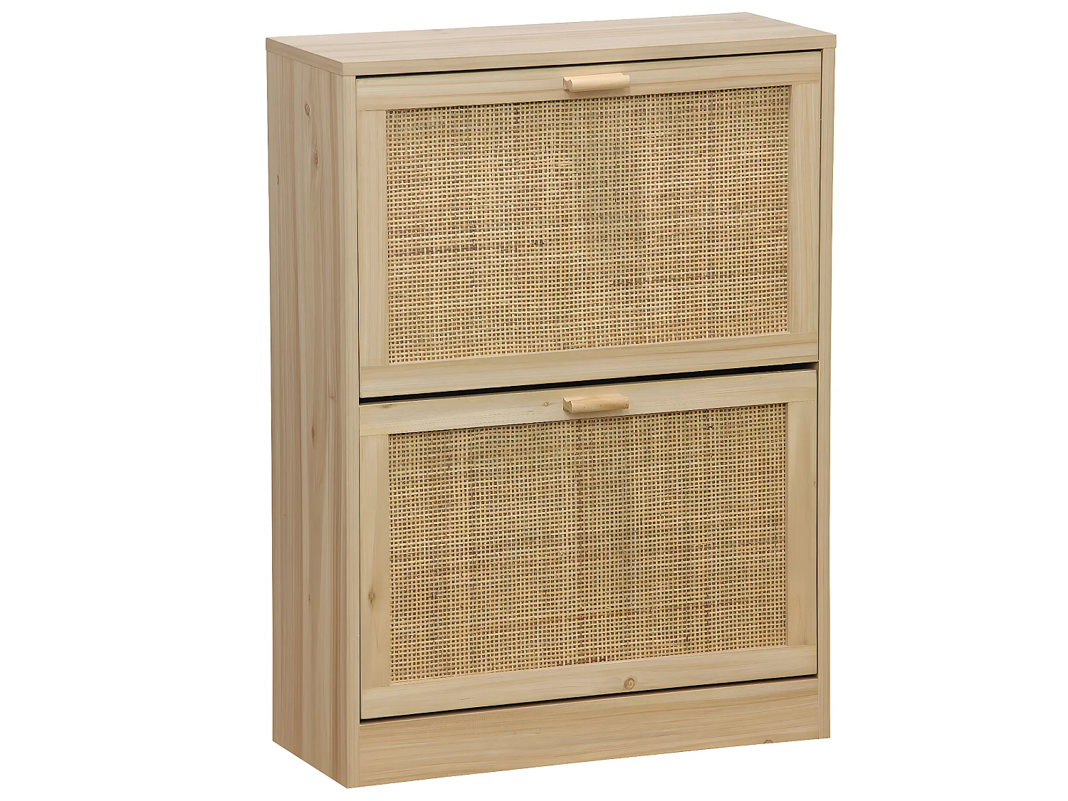 Etagère à chaussures en décor pin coloris naturel avec 2 portes