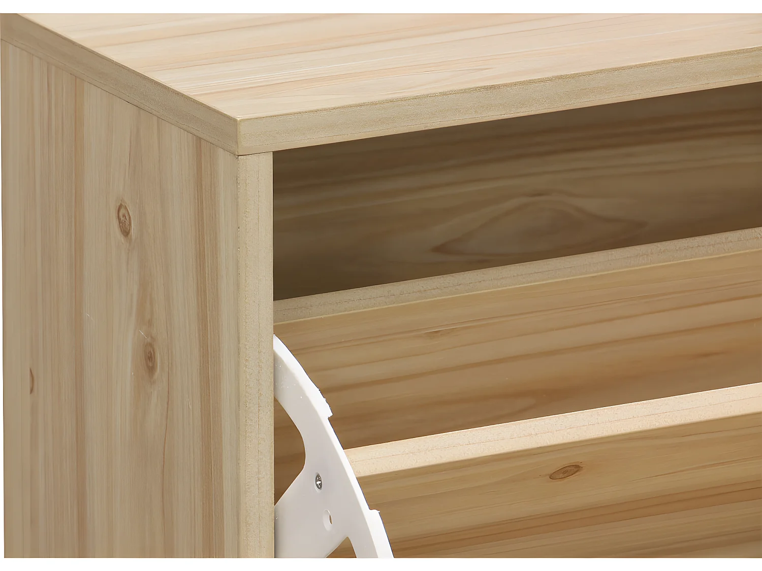 Etagère à chaussures en décor pin coloris naturel avec 2 portes