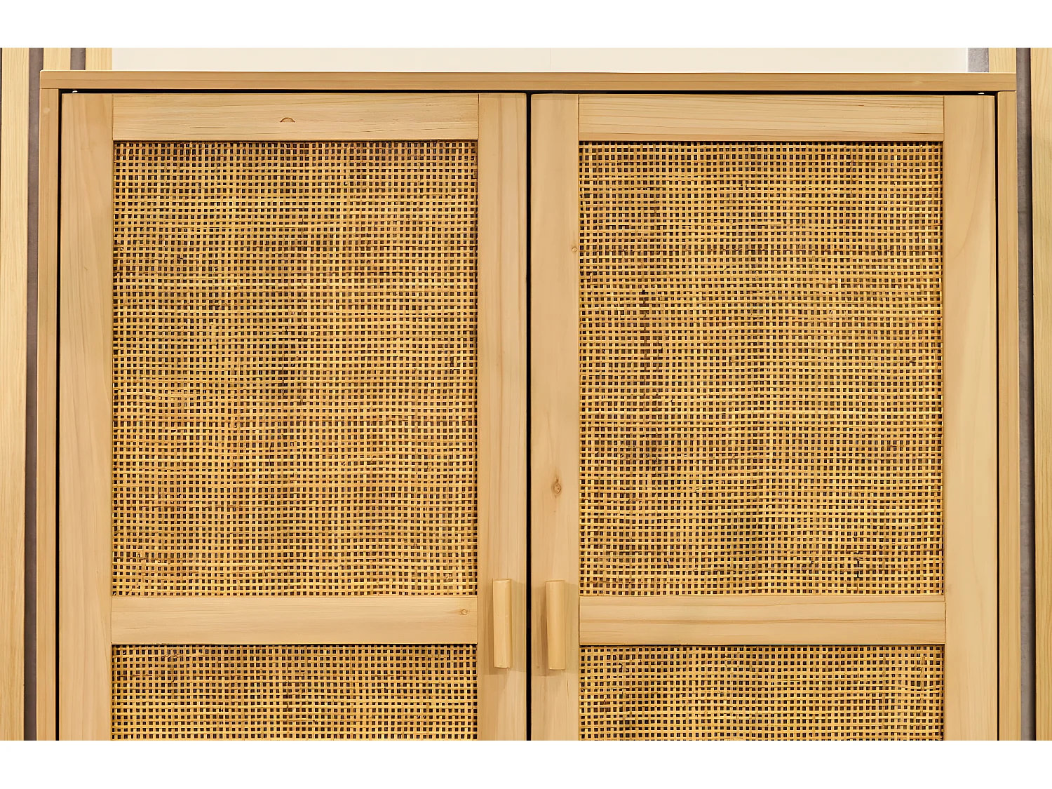 Armoire basse, placard en décor pin coloris naturel  - L. 80 x P. 40  x H. 110 cm