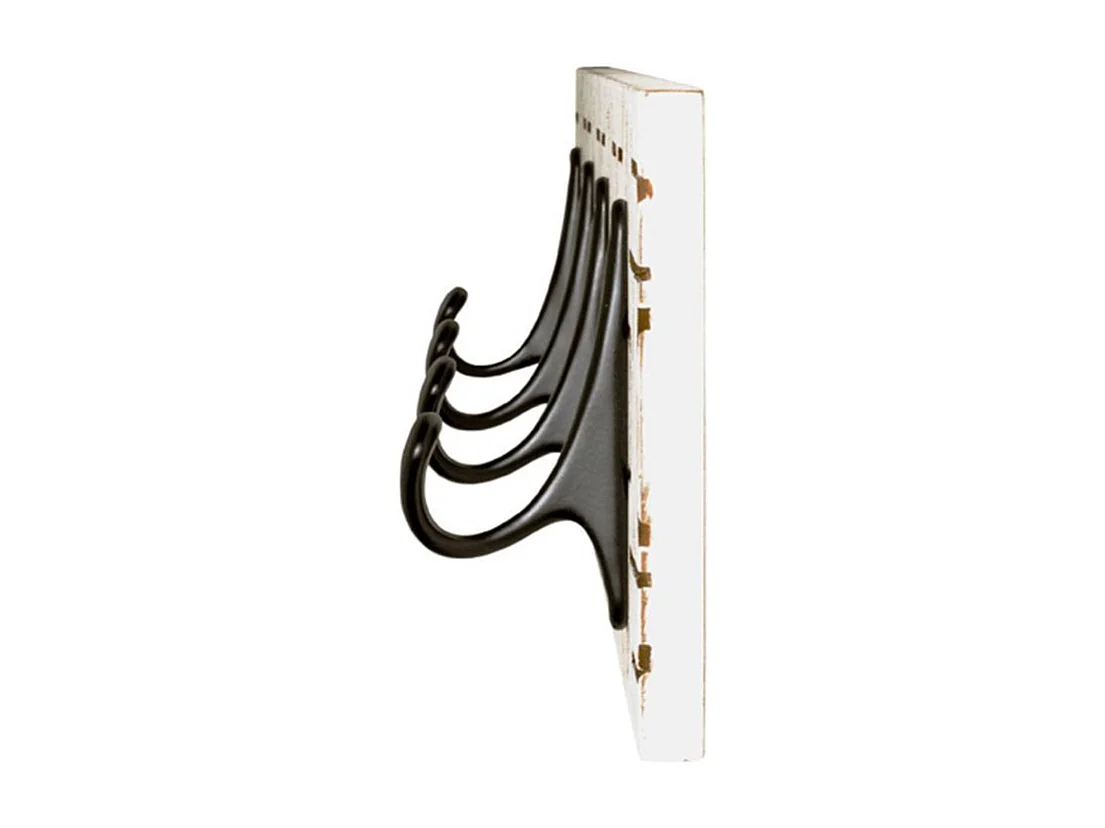 Patère Murale Design "Fraisé" 60cm Blanc & Noir