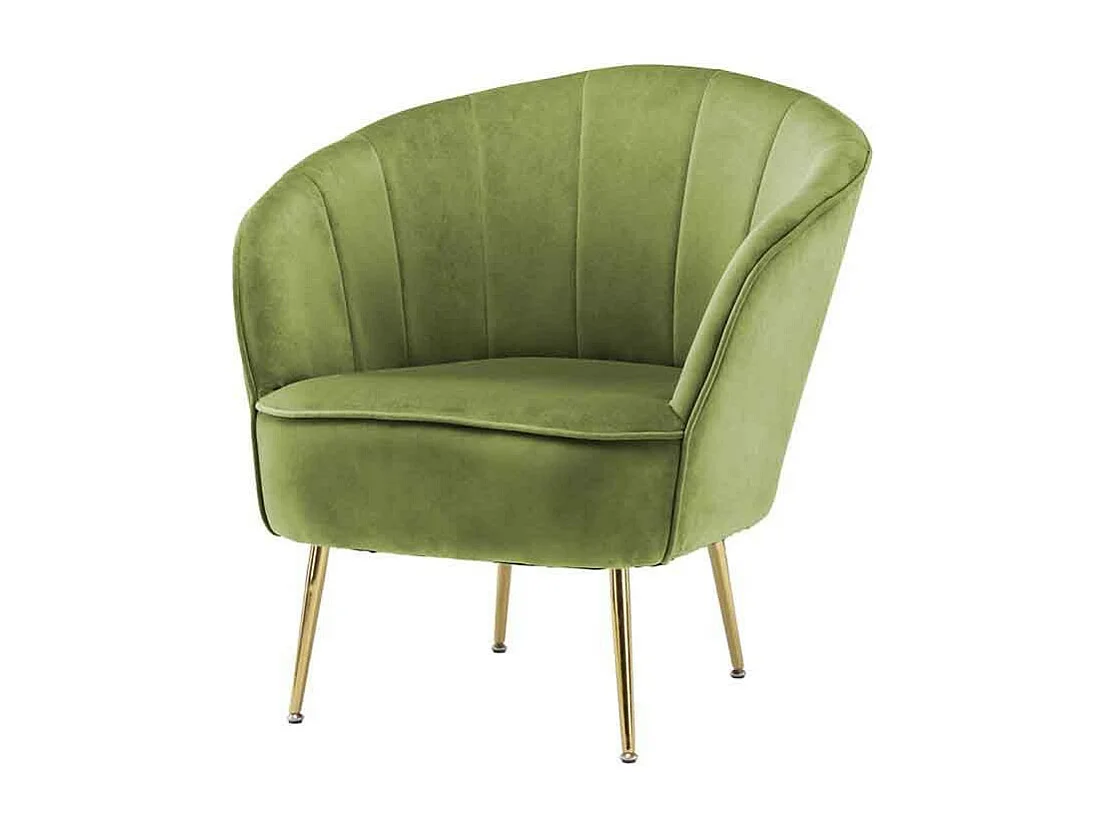 Fauteuil Design en Velours "Poola" 78cm Pistache