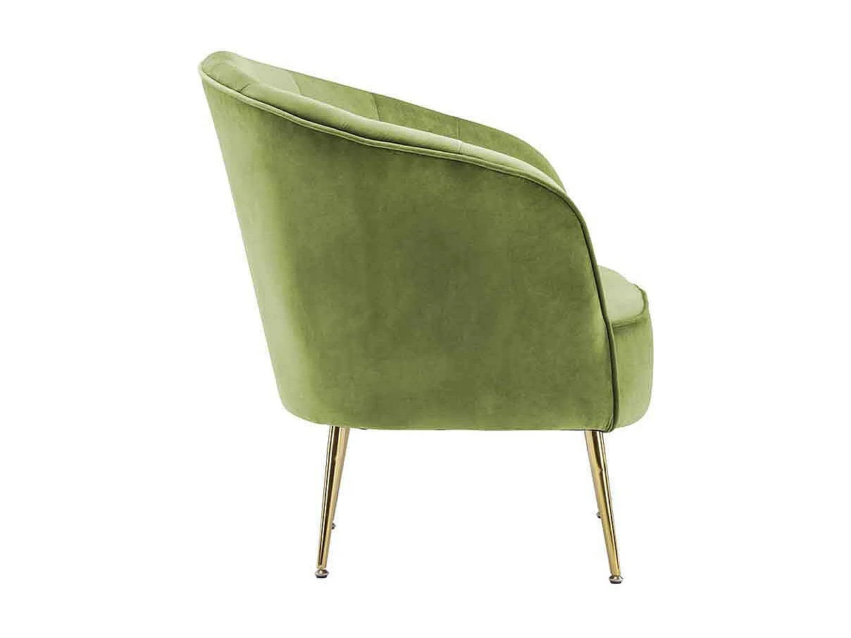 Fauteuil Design en Velours "Poola" 78cm Pistache