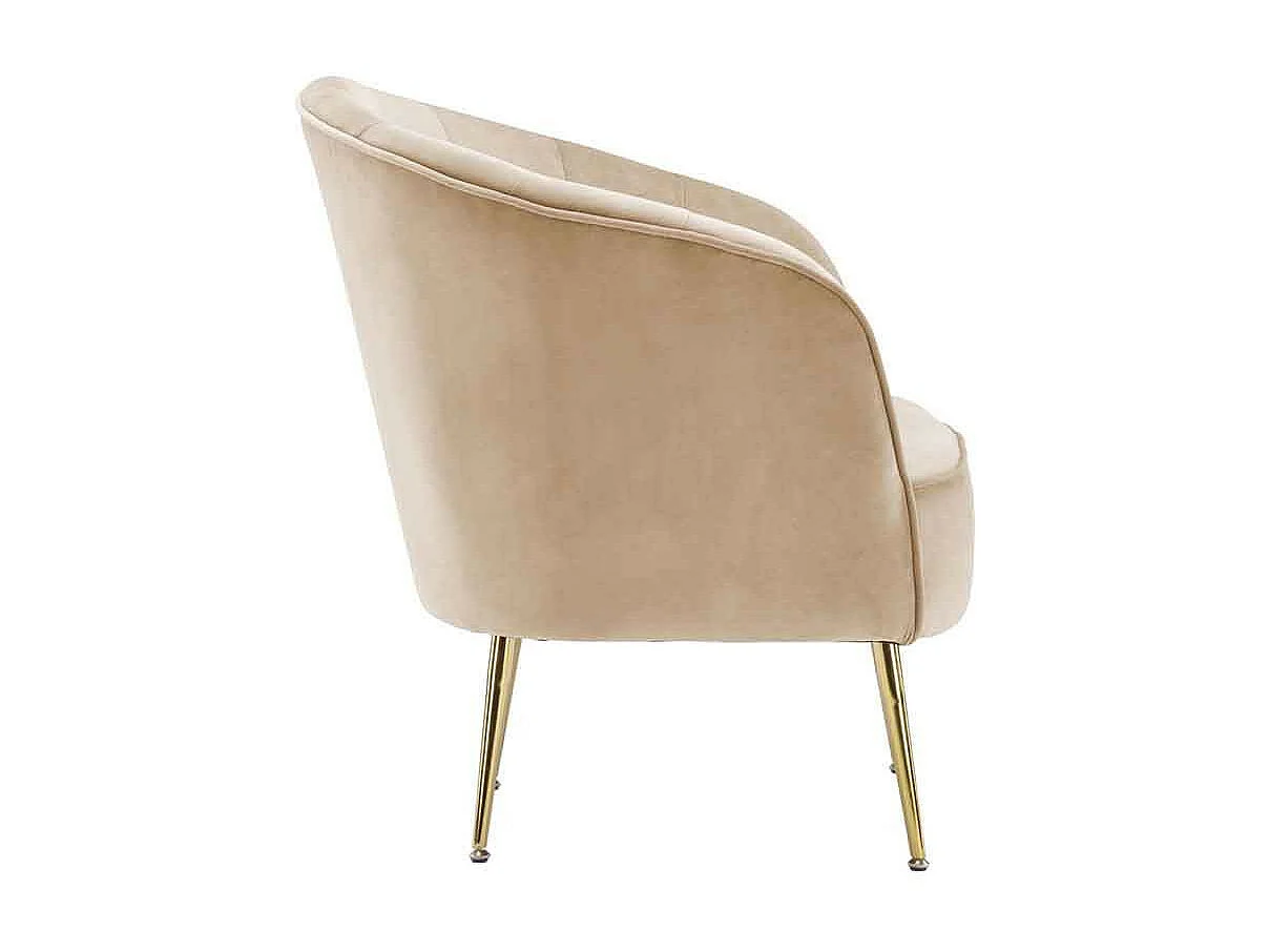 Fauteuil Design en Velours "Poola" 78cm Crème