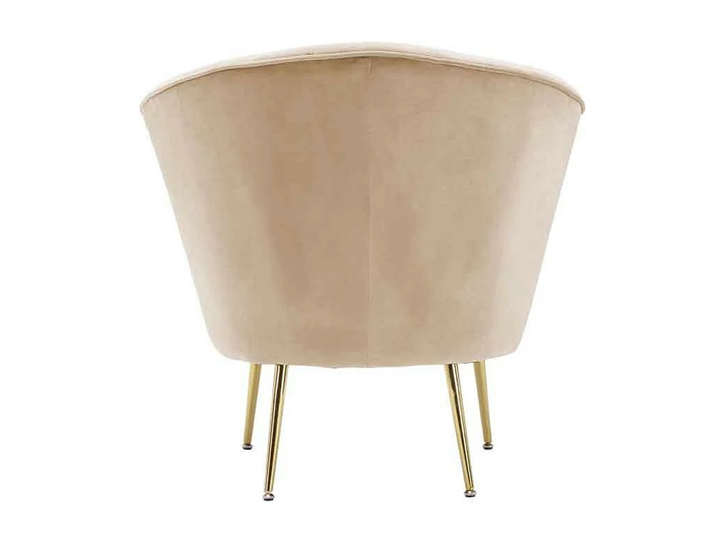 Fauteuil Design en Velours "Poola" 78cm Crème