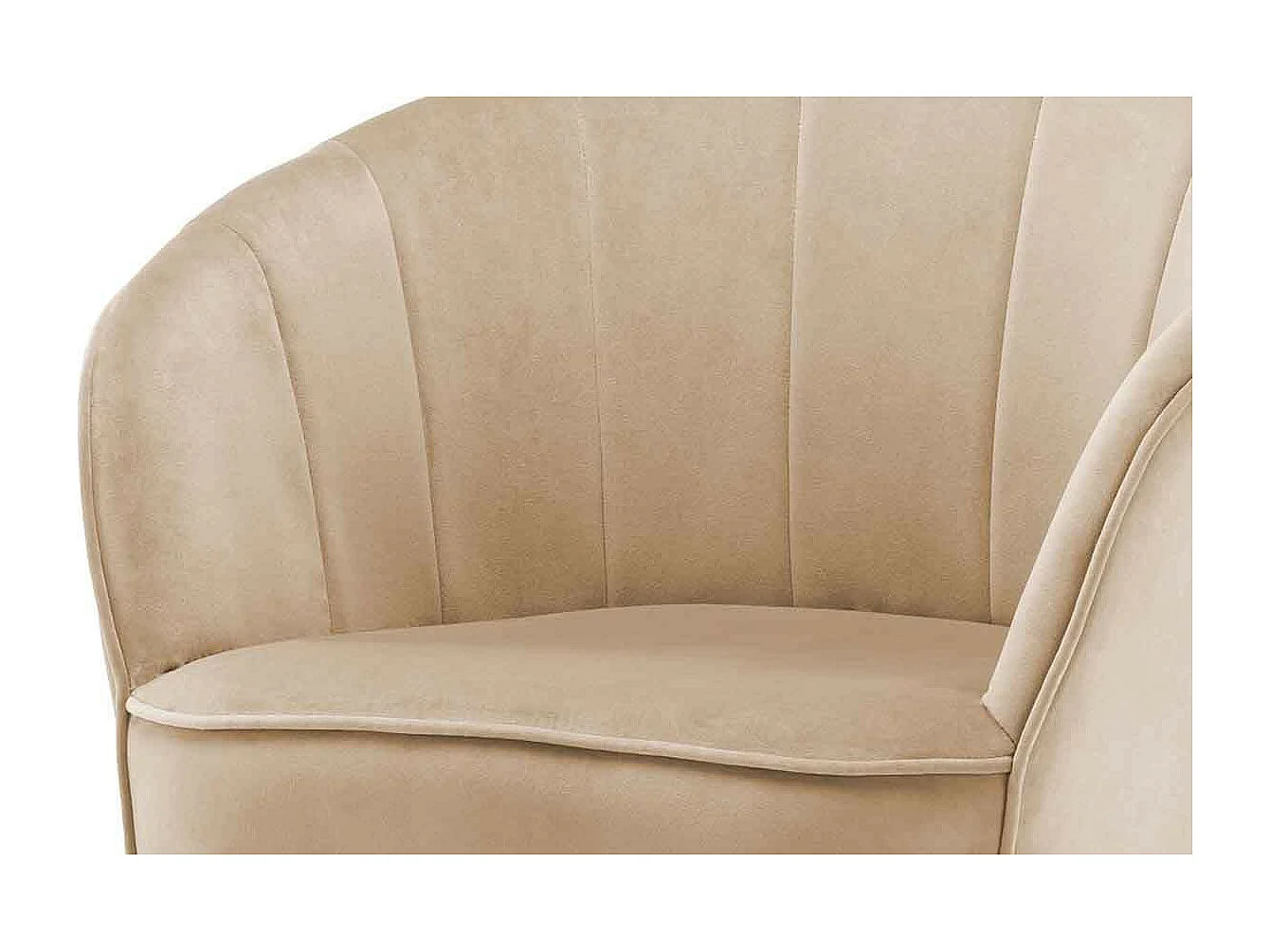 Fauteuil Design en Velours "Poola" 78cm Crème