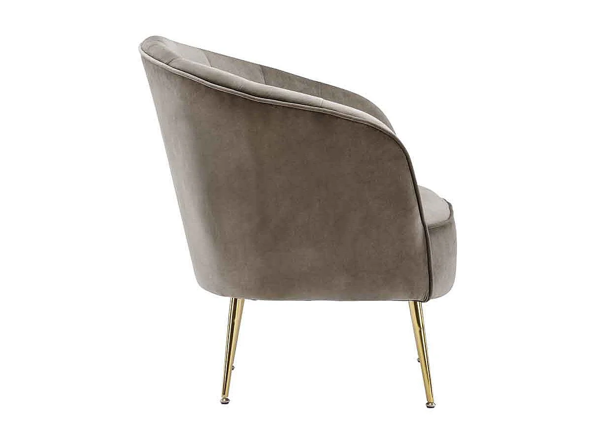 Fauteuil Design en Velours "Poola" 78cm Taupe