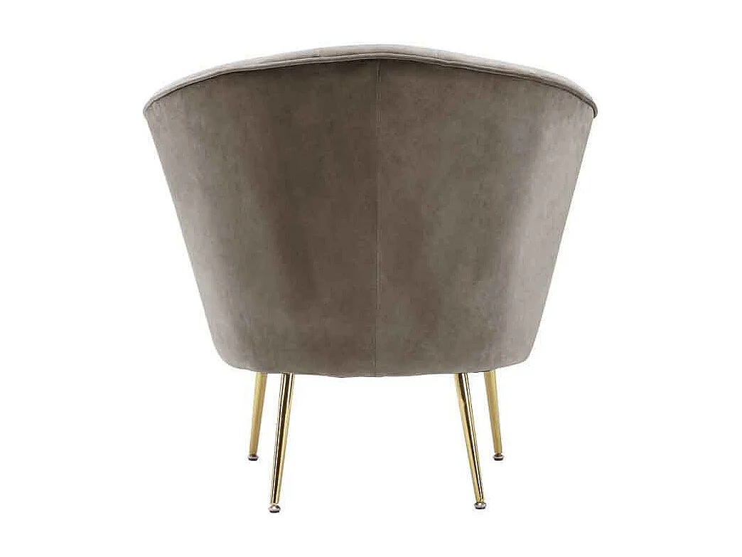 Fauteuil Design en Velours "Poola" 78cm Taupe
