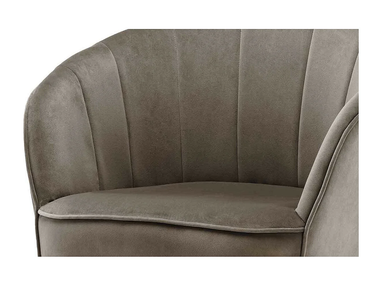 Fauteuil Design en Velours "Poola" 78cm Taupe