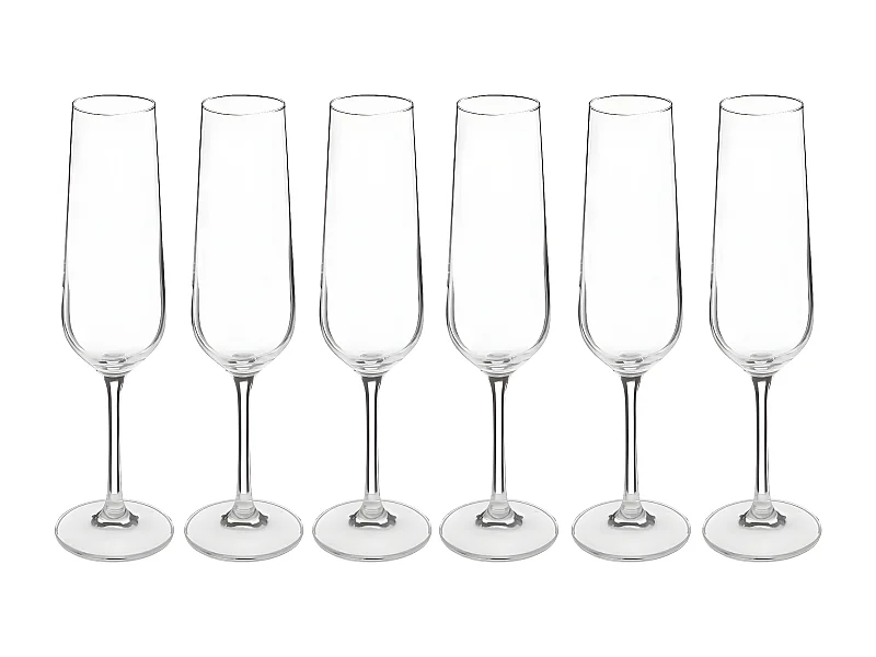 Lot de 6 Flûtes à Champagne "Lena" 20cl Transparent