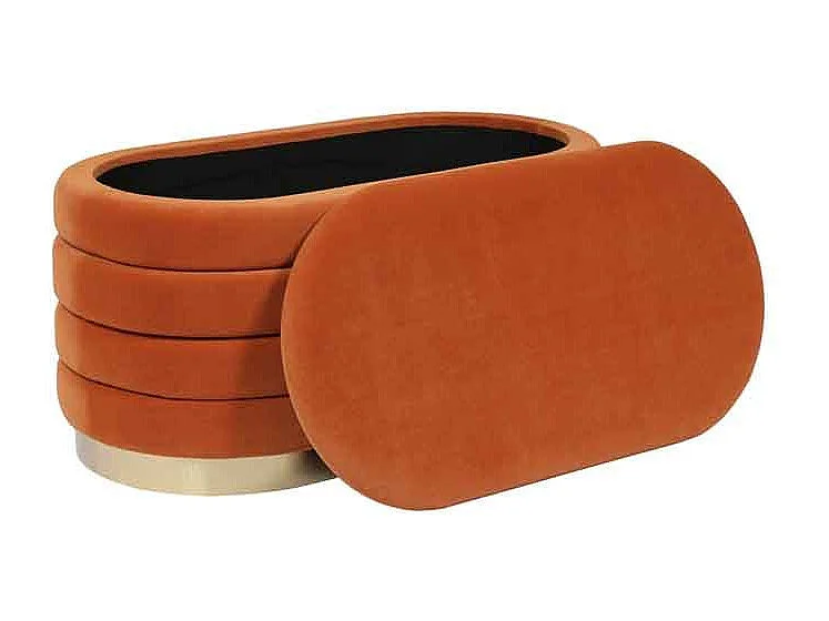 Banc & Coffre de Rangement "Aiden" 80cm Orange