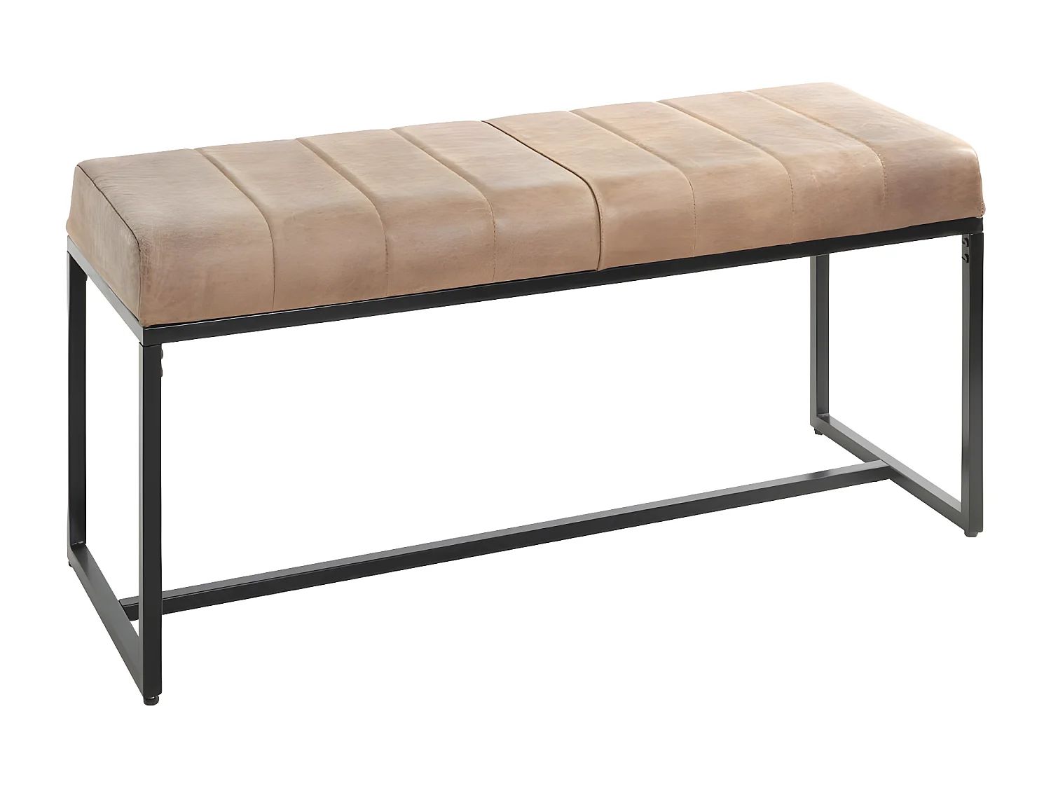 Banc en Cuir Design "Rida" 100cm Marron & Noir